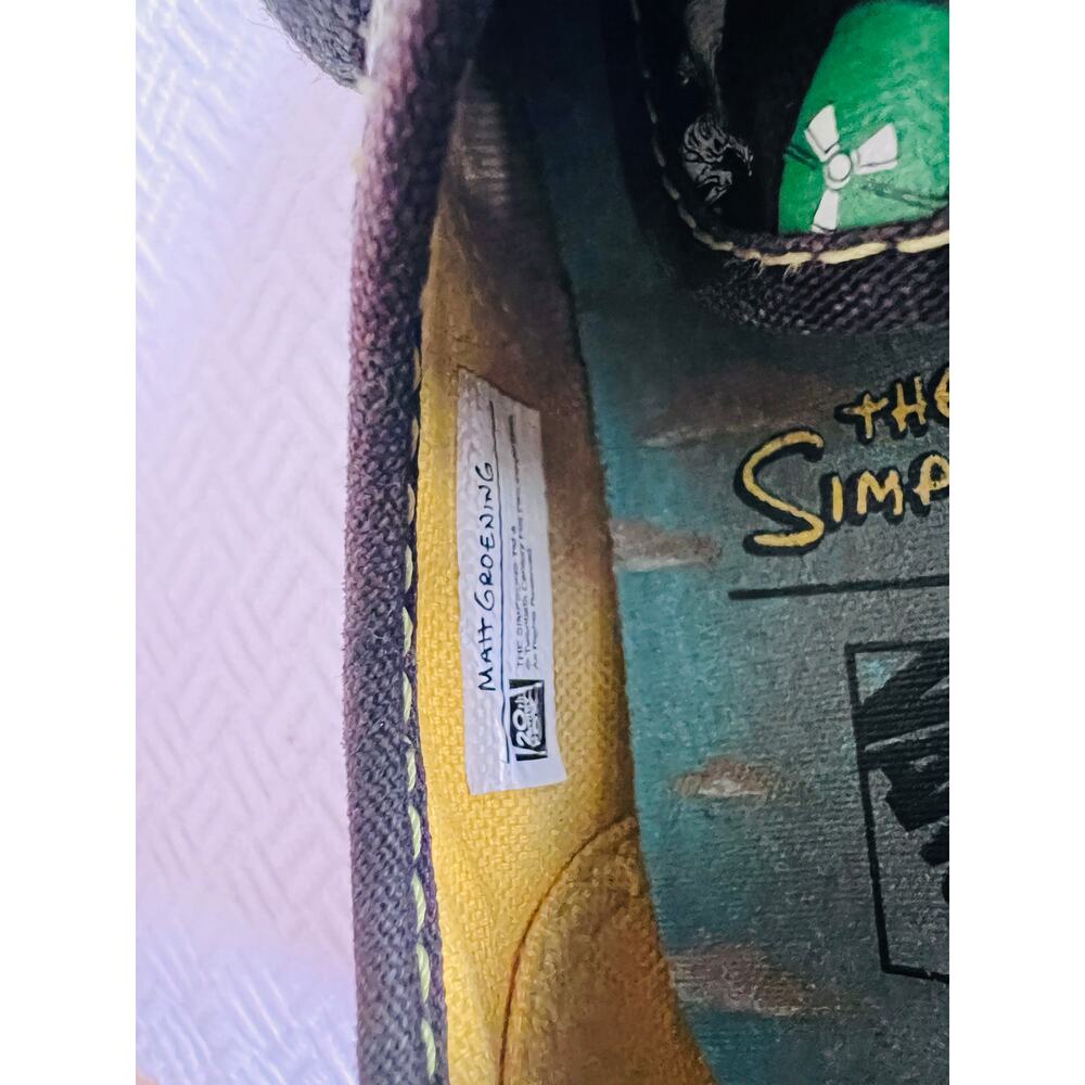 Vans x Simpsons Glow Bart Kids Sneakers Size 12 Black Green Limited Edition - Picture 9 of 11